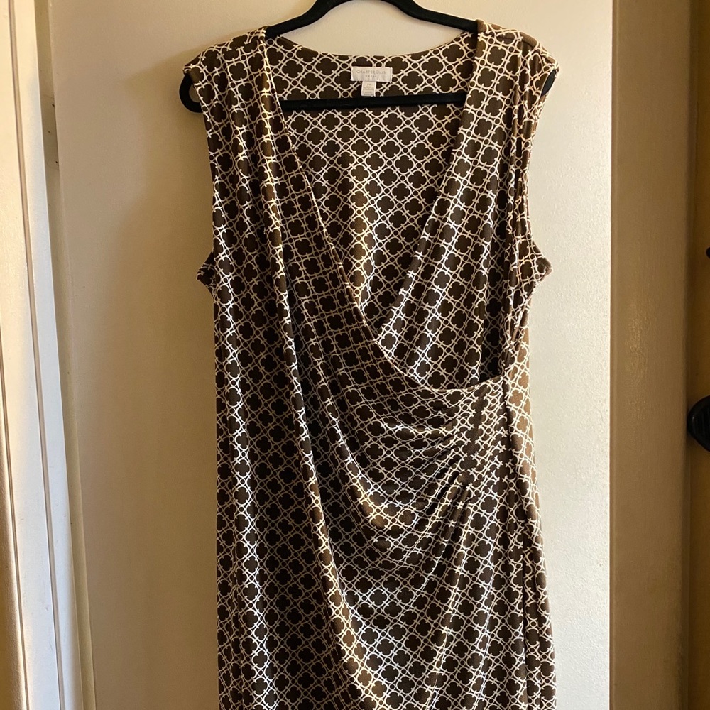 2x Brown Cream Wrap Dress
